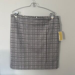 Michael Kors Gray Plaid Pencil Skirt